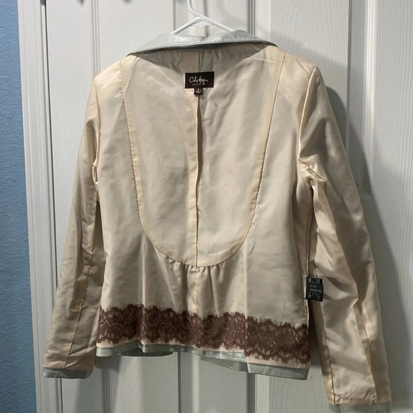 Cole Haan Collection Women's Leather Jacket  Metallic Mint Green  Size 4 - Picture 11 of 14